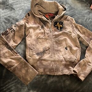 Rebel Spirit Brown Hoodie with Embroidered Patch